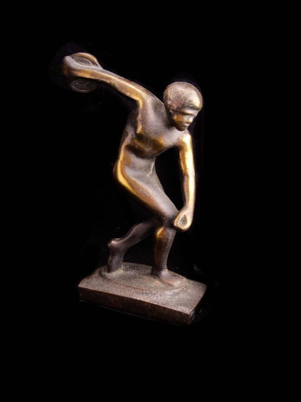Ancient Greek Bronze Statue / vintage Discus Thrower of Myron / Olympics sculpture / Chairish statue / Male athlete / gift for him