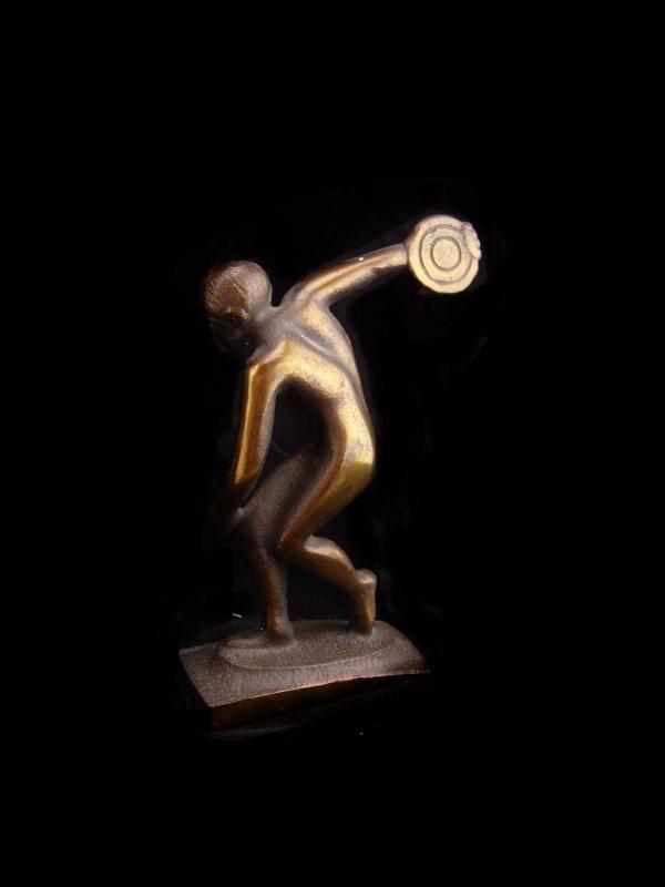 Ancient Greek Bronze Statue / vintage Discus Thrower of Myron / Olympics sculpture / Chairish statue / Male athlete / gift for him
