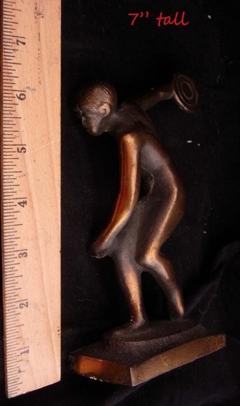 Ancient Greek Bronze Statue / vintage Discus Thrower of Myron / Olympics sculpture / Chairish statue / Male athlete / gift for him
