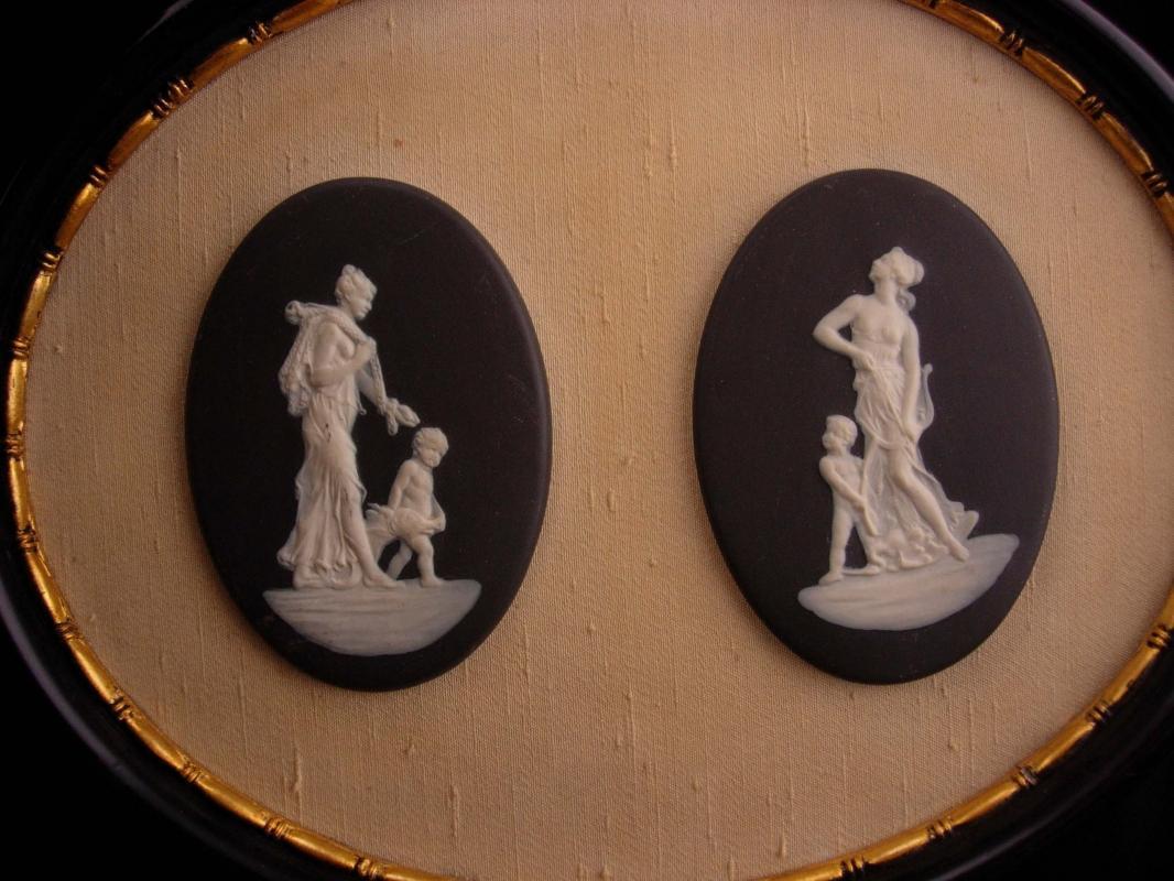 Antique Framed Victorian angels / wedgwood goddess plaques / Mother Angel / Child Baby / Vintage Italian / mythical women / greek mythology