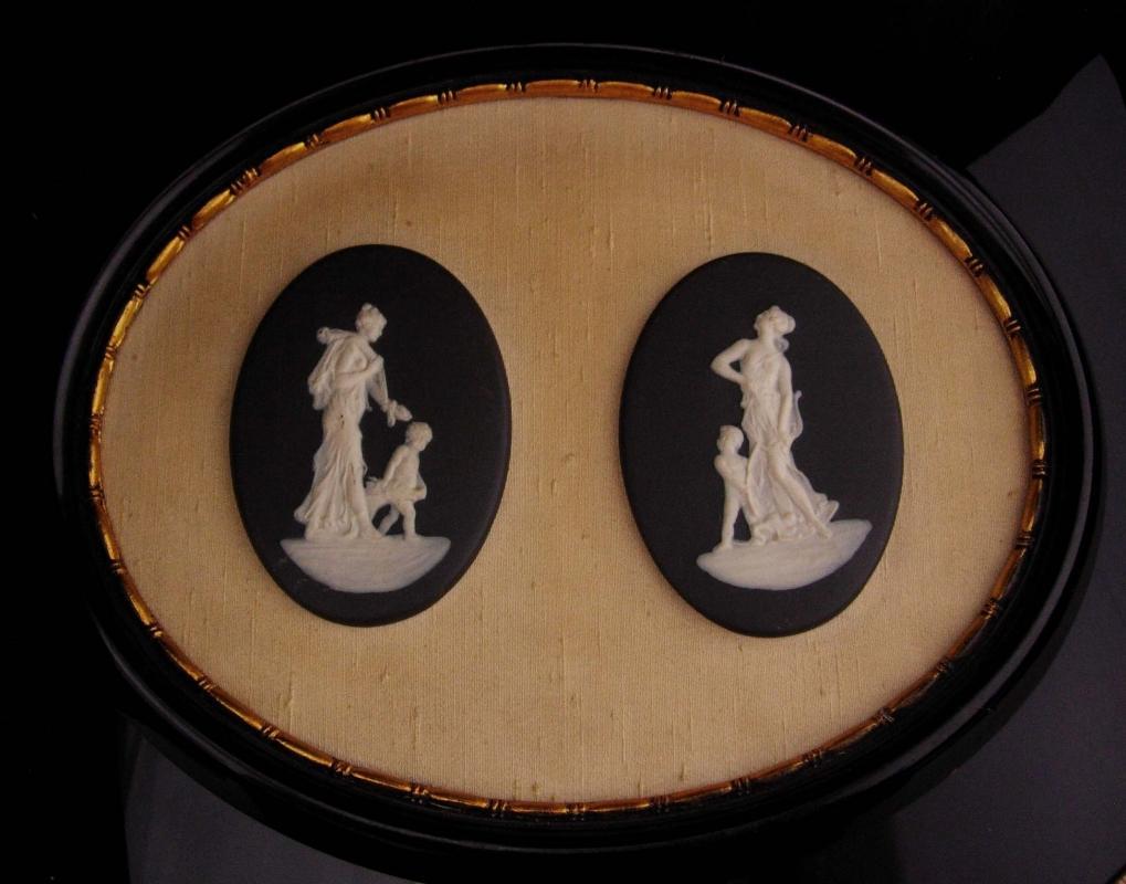 Antique Framed Victorian angels / wedgwood goddess plaques / Mother Angel / Child Baby / Vintage Italian / mythical women / greek mythology