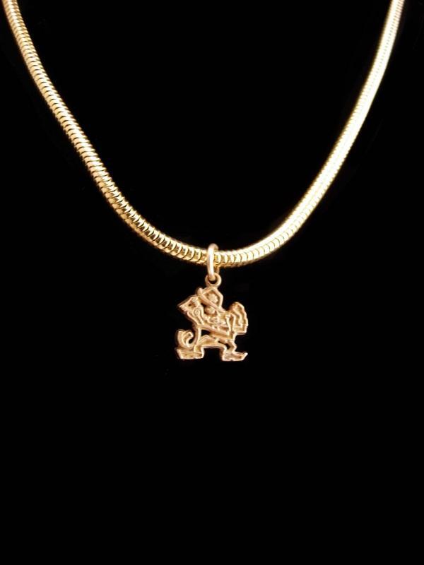 14kt gold Vintage Leprechaun charm / St.Patricks Day / fighting Irish necklace / Notre dame pendant / good luck gift / mens womens necklace