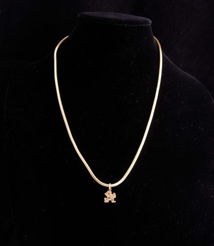 14kt gold Vintage Leprechaun charm / St.Patricks Day / fighting Irish necklace / Notre dame pendant / good luck gift / mens womens necklace