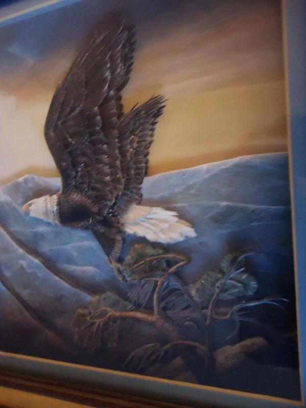 Awesome Inspirational Eagle / framed shadowbox / hand made paper art / 3d eagle under glass / nautical gift / patriotic bird