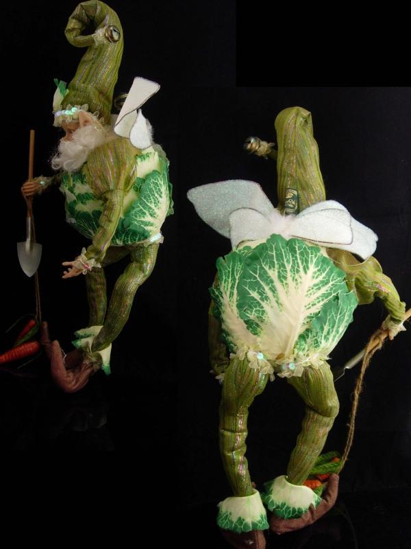 Large Vintage Mark Davis Fairy / Gardener gift / Gnome ornament / cabbage elf / chef gift / christmas gift / grandmother gift / shelf sitter