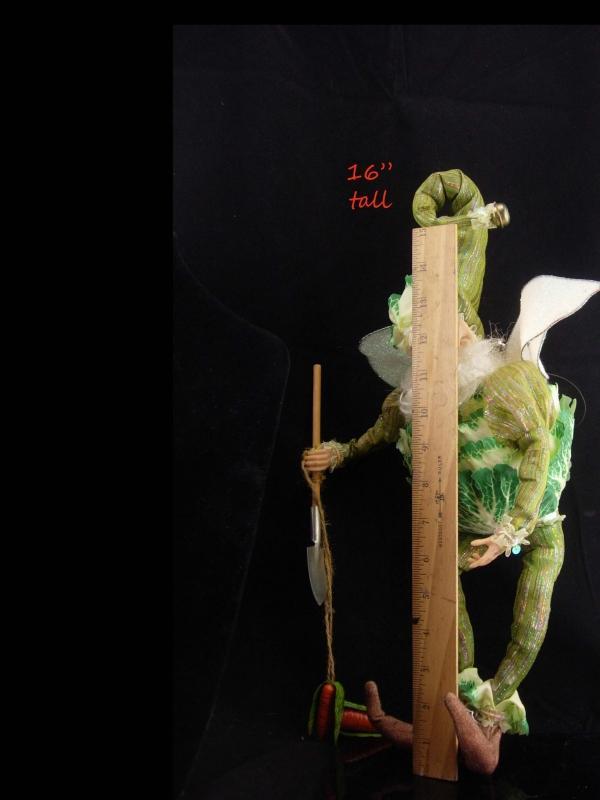 Large Vintage Mark Davis Fairy / Gardener gift / Gnome ornament / cabbage elf / chef gift / christmas gift / grandmother gift / shelf sitter