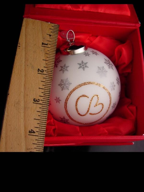 Vintage Christie Brinkley ornament / initial CB / original box / designer SMILE ornament
