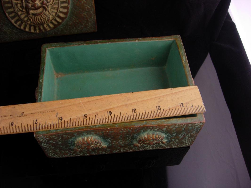 Vintage Devil Box / Italian gargolye box / signed primitive satan mascaron / grotesque mask / figural box / primitive gift / gift for him