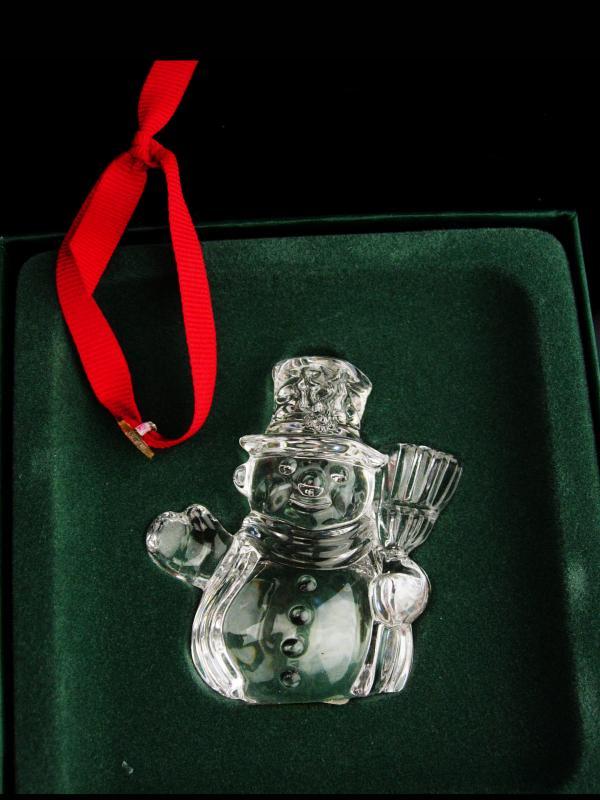 Waterford SNOWMAN ornament / marquis Crystal / Vintage German christmas gift / grandmother gift /