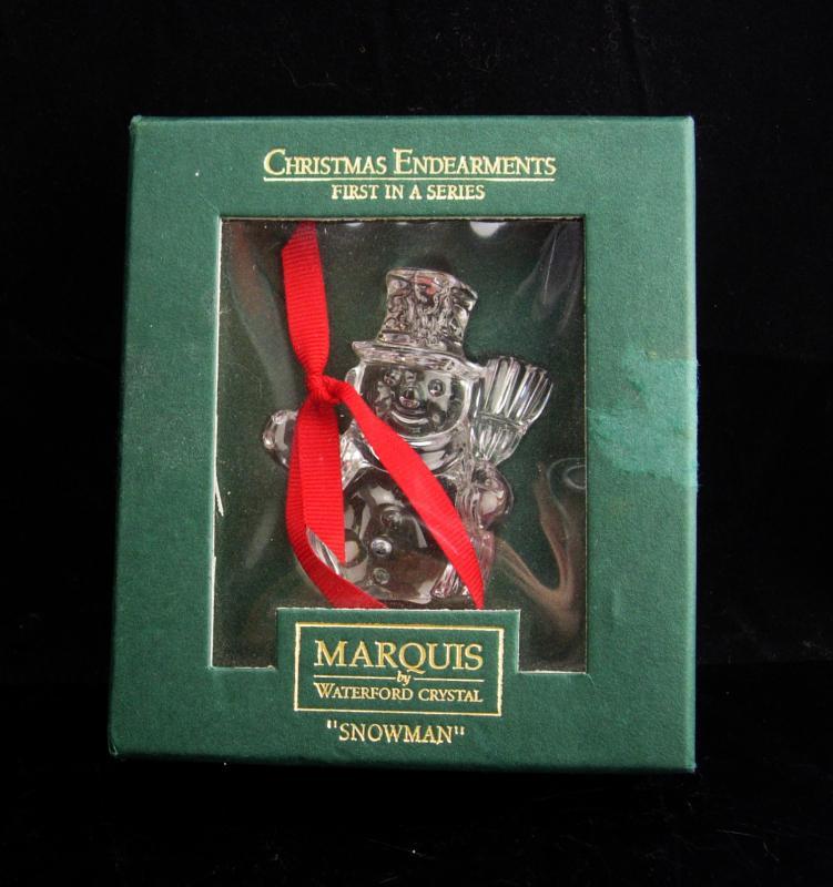Waterford SNOWMAN ornament / marquis Crystal / Vintage German christmas gift / grandmother gift /