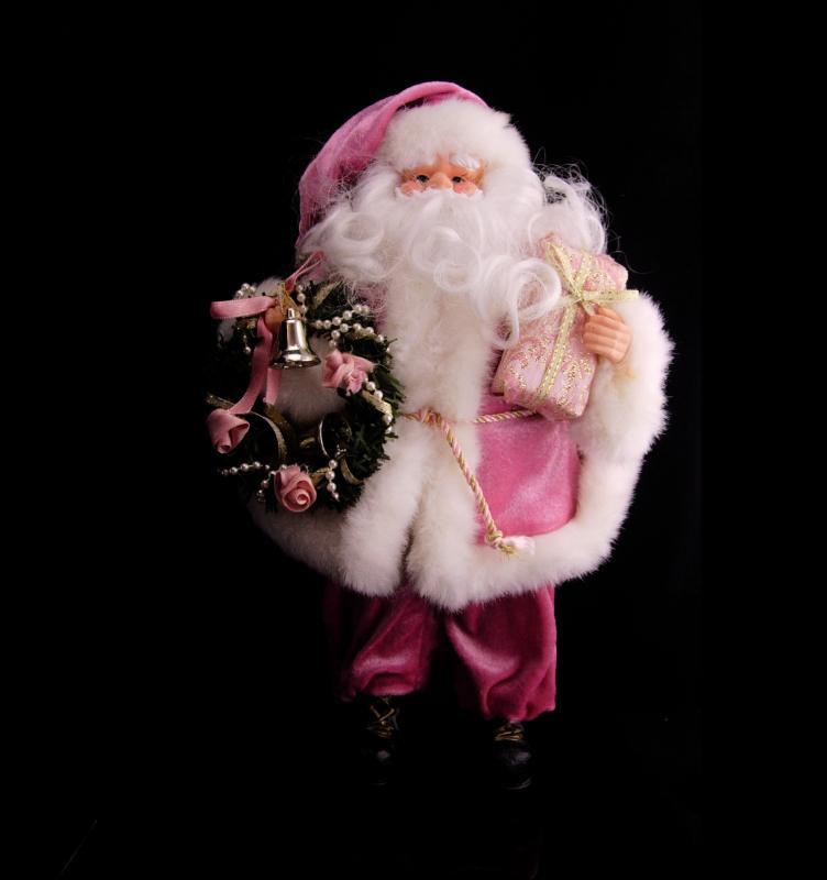 Pink Santa doll / Christmas Decoration / Vintage 12