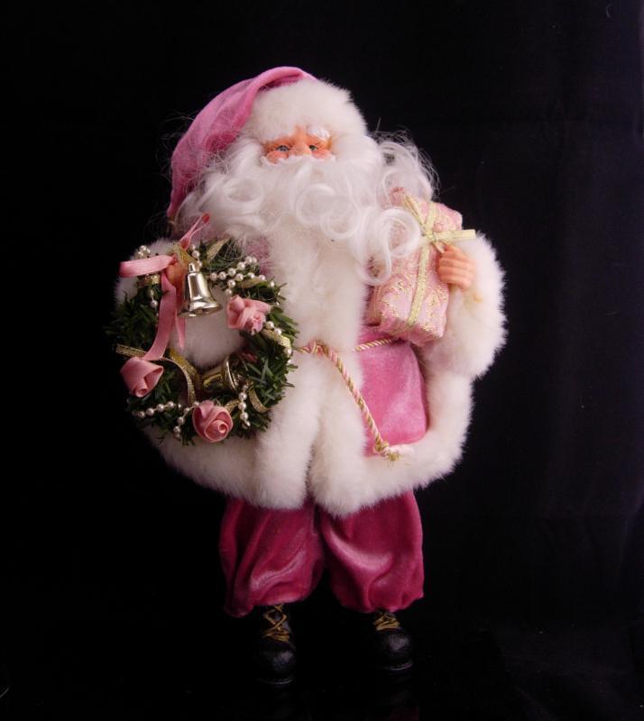 Pink Santa doll / Christmas Decoration / Vintage 12