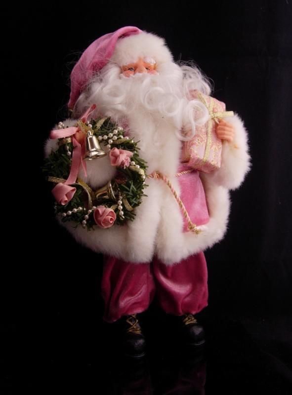 Pink Santa doll / Christmas Decoration / Vintage 12