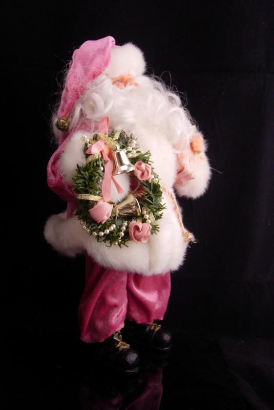 Pink Santa doll / Christmas Decoration / Vintage 12