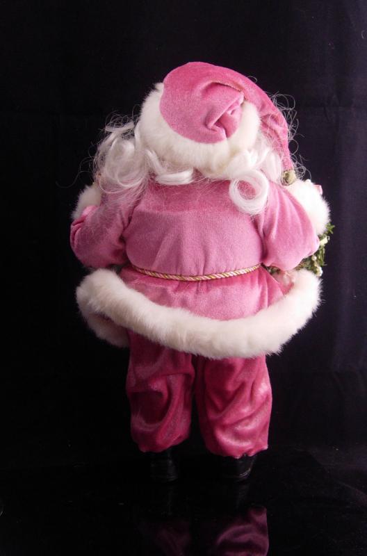 Pink Santa doll / Christmas Decoration / Vintage 12