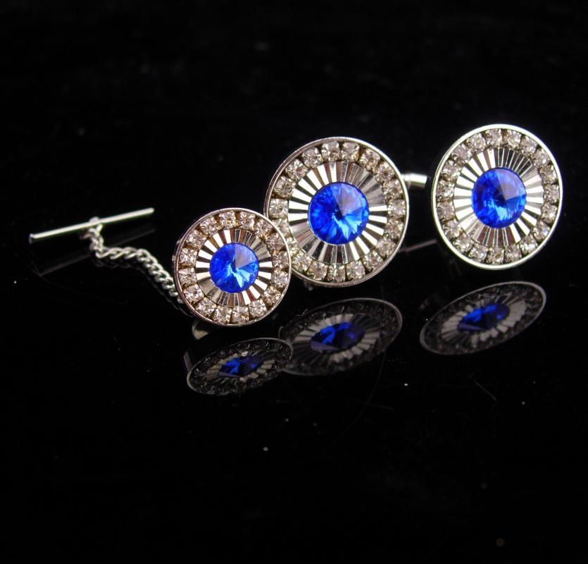 Vintage Blue Cufflinks / stunning baguettes / wedding groom gift / 18th 65th anniversary / December birthstone jewelry sagittarius capricorn
