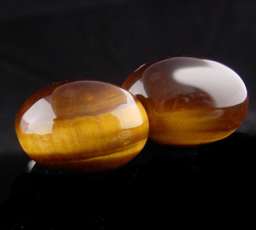 Large Tigereye Cufflinks / polished ovals / vintage cuff links / Gemini May June birthstone / tiger eye catseye / anniversary gift for men