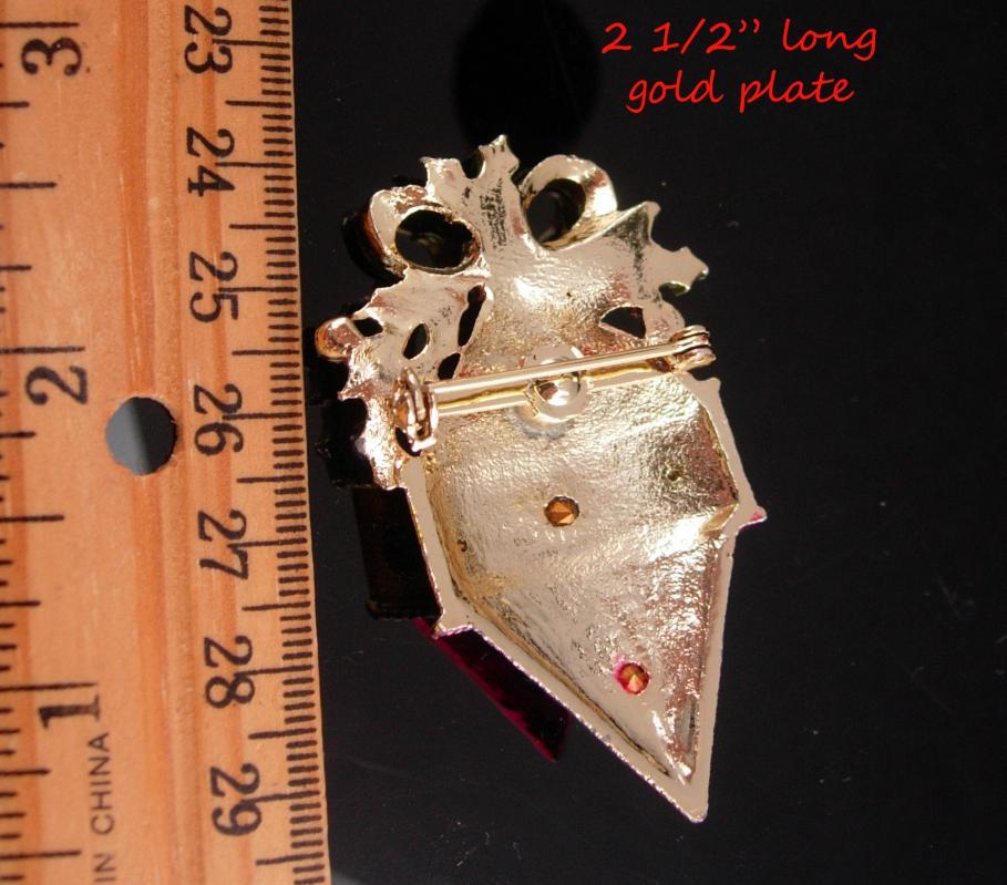 Vintage PINK ornament brooch / Vintage rhinestone pin / Christmas lapel pin / gift for her / december birthday / ornament collector gift