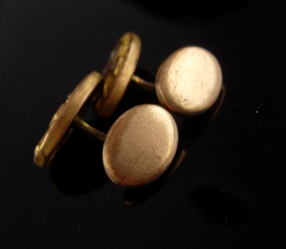 Antique Victorian Cufflinks / gold Fleur de Lis / medieval renaissance wedding / fancy paste set / estate jewelry / tuxedo cufflinks