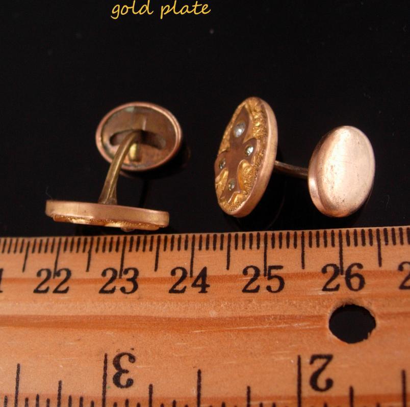 Antique Victorian Cufflinks / gold Fleur de Lis / medieval renaissance wedding / fancy paste set / estate jewelry / tuxedo cufflinks
