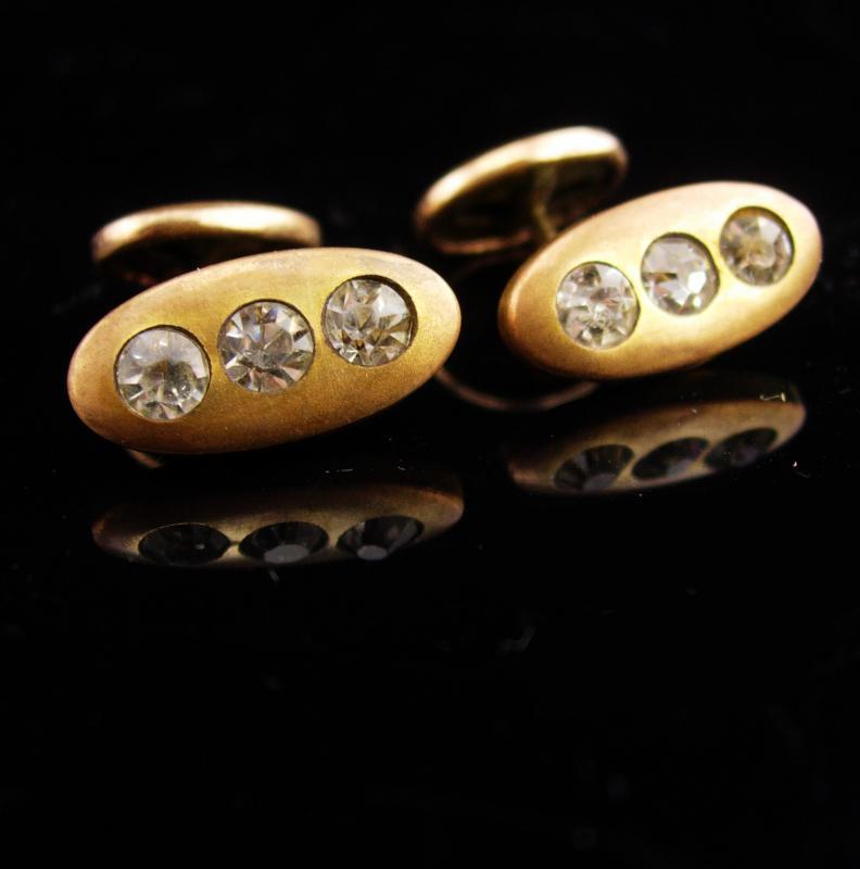 Antique cufflinks / victorian set / gold groom cufflinks / wedding estate jewelry / tuxedo cufflinks / anniversary gift for him
