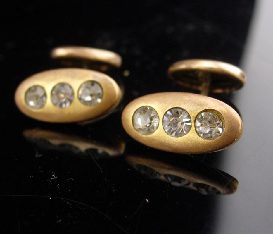 Antique cufflinks / victorian set / gold groom cufflinks / wedding estate jewelry / tuxedo cufflinks / anniversary gift for him
