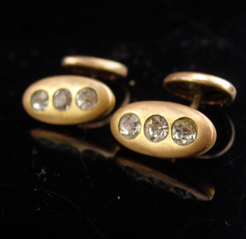 Antique cufflinks / victorian set / gold groom cufflinks / wedding estate jewelry / tuxedo cufflinks / anniversary gift for him