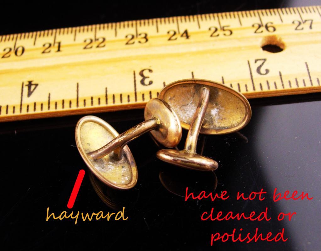 Antique Victorian Cufflinks / yellow and rose gold plated / Monogrammed MM or ww or MW or wm / Signed hayward/ letter initial jewelry