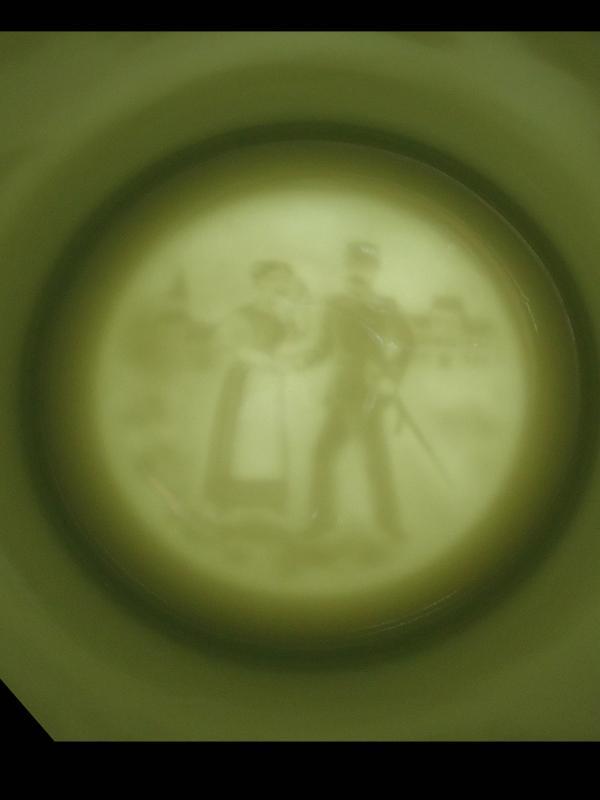 Vintage Lithopane Stein / German Regimental Eagle and lion / soldier Beer Stein / lidded stein 10 1/2