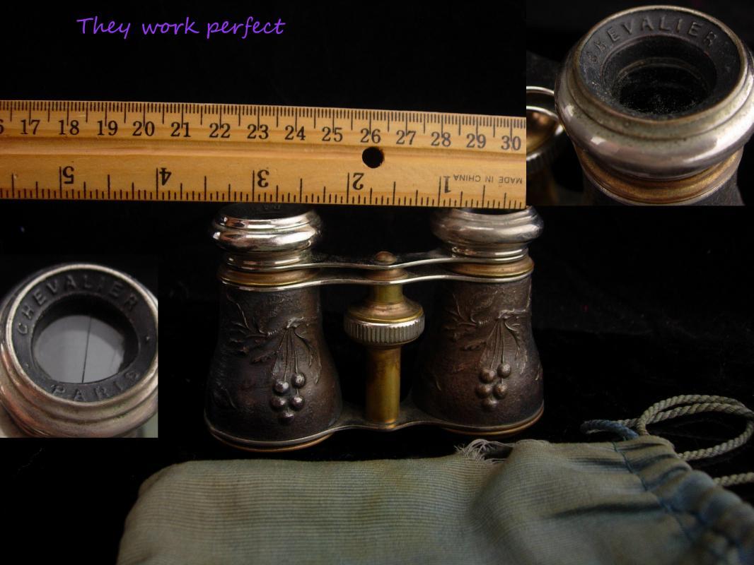 Antique French Opera glasses / bird watcher gift / victorian jumelles glasses / original pouch / Paris chevalier glasses / steampunk gift