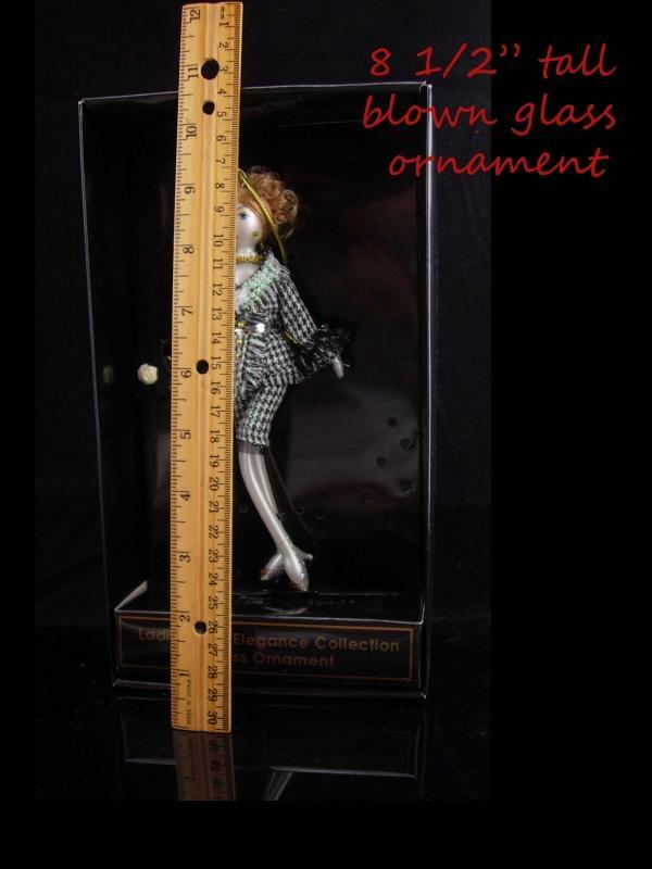 Diva in Tweed ornament / Italian Blown Glass / De Carlini / Vintage Christmas tree ornament / original box / rhinestone jewelry