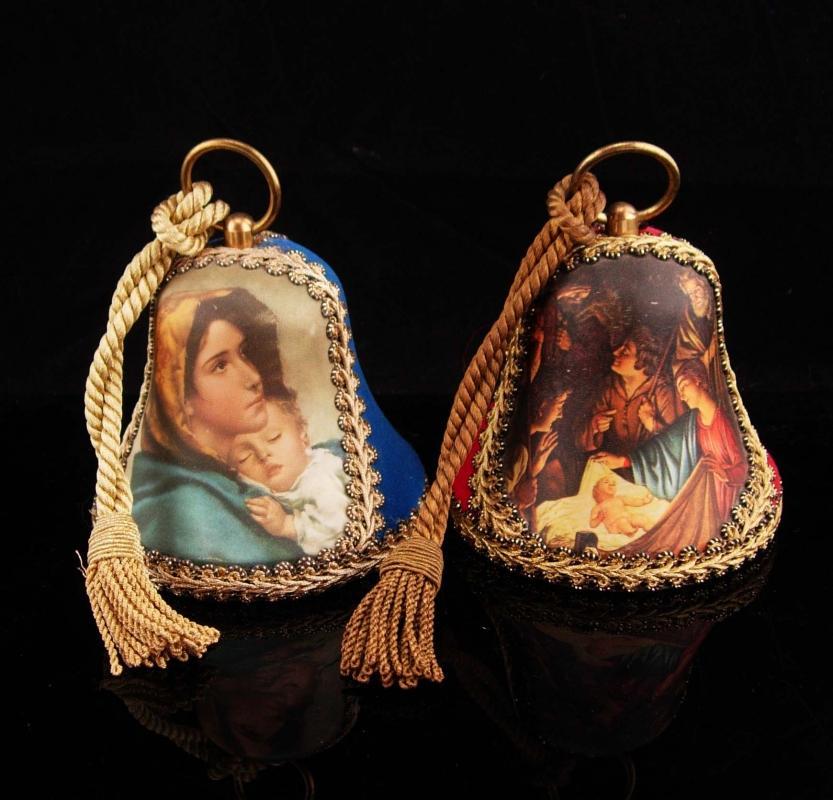 1975 1976 Reuge Bells / swiss music box / Musical bells / madonna and child / Christmas ornaments / Christmas Decoration / Adeste Fideles