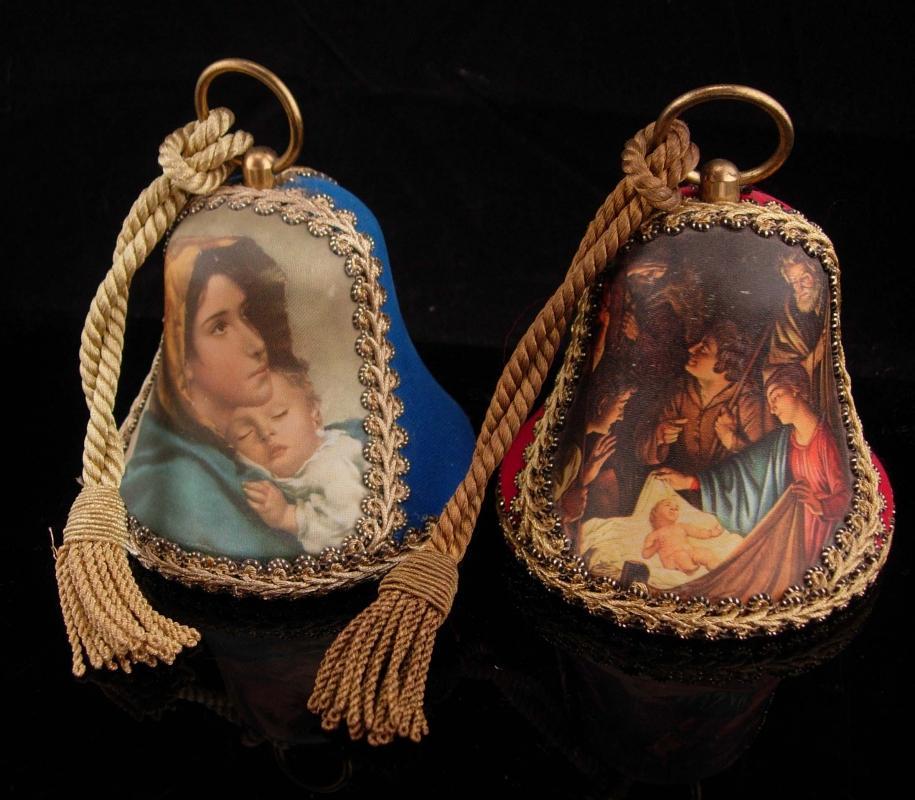 1975 1976 Reuge Bells / swiss music box / Musical bells / madonna and child / Christmas ornaments / Christmas Decoration / Adeste Fideles