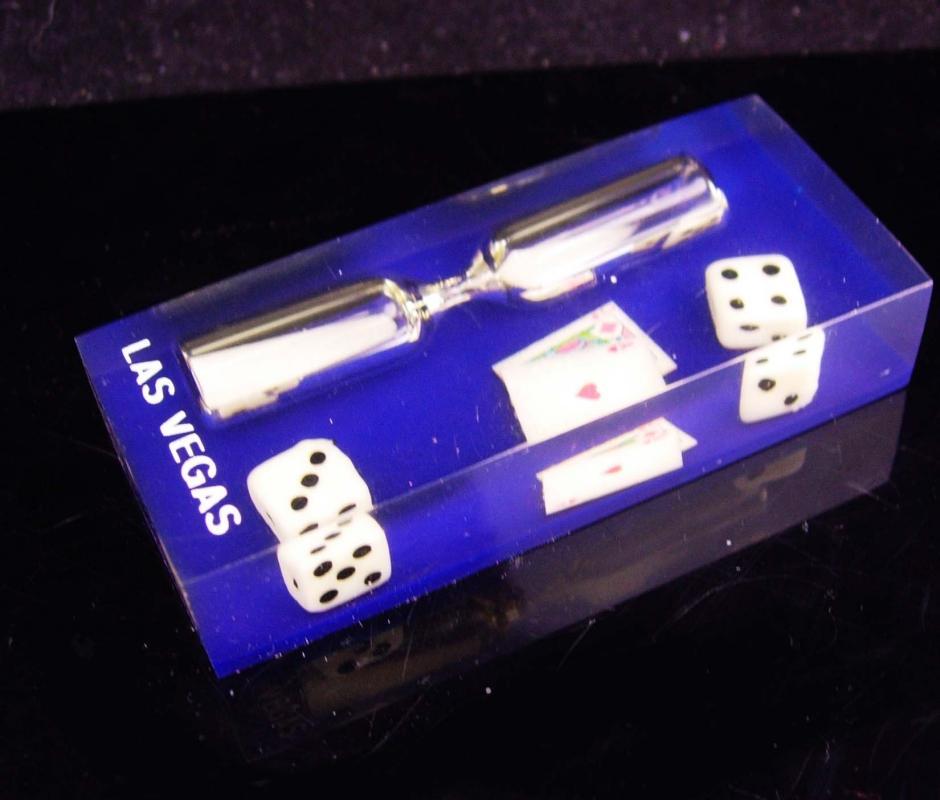 Novelty Dice paperweight / Vintage High Rollers egg timer / casino Las Vegas / Lucky cards gambling gift / bachelor party / groomsmen gift