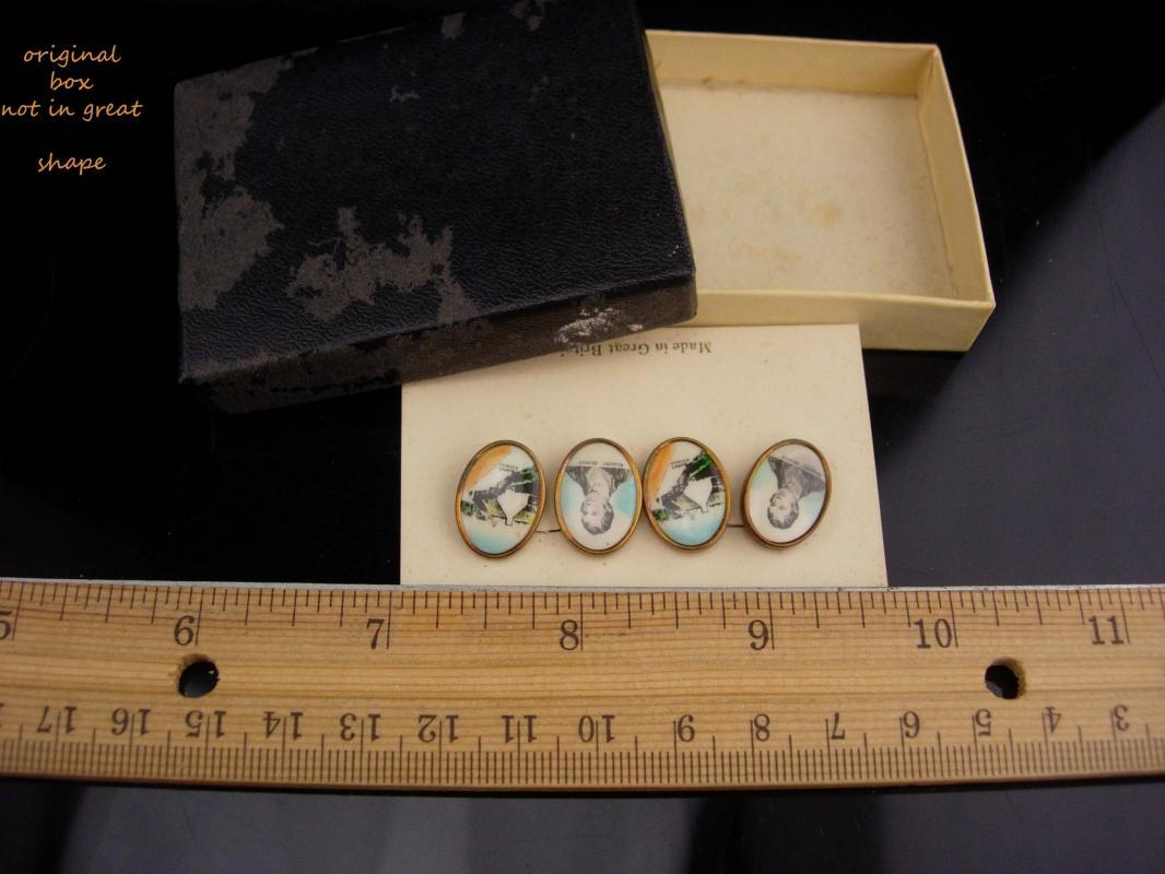 Antique Cufflinks / Scottish Poet / Portrait set / Robert Burns / rare unique gift / author gift / writer actor theater boutons de manchette