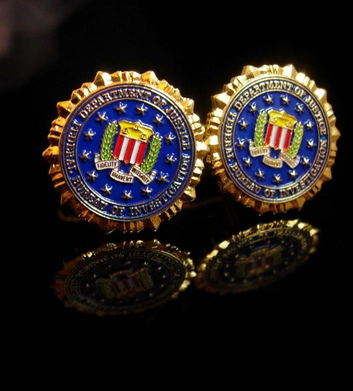 Vintage FBI Cufflinks / Federal Bureau of Investigation / blue Cufflinks / enamel Eagle / Shield Law Enforcement graduation gift