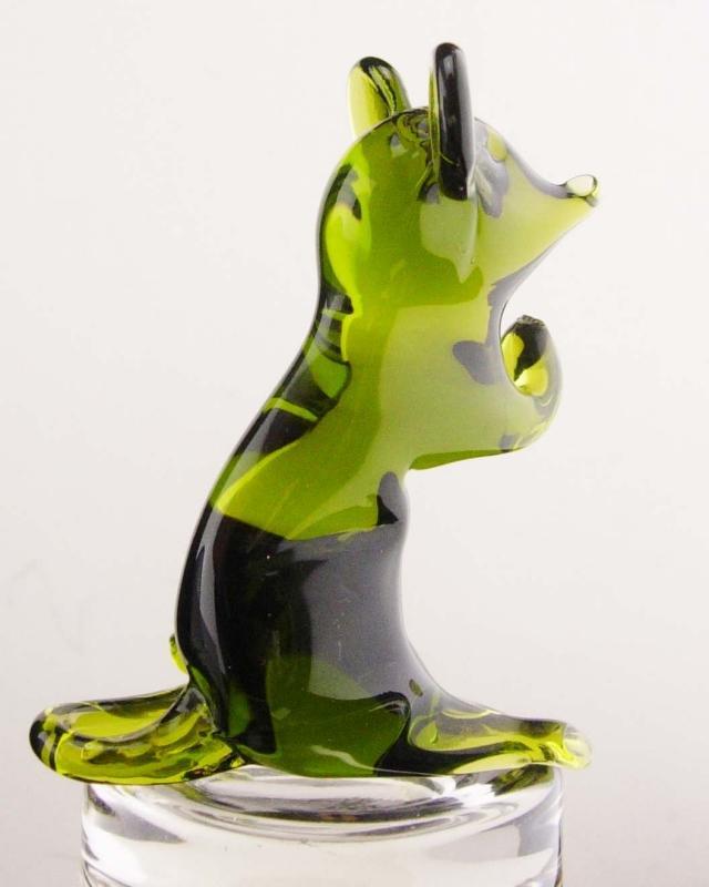 Praying mouse Paperweight / glass mice / vintage blown glass / green glass mouse / whimsical gift / novelty gift / handblown figurine