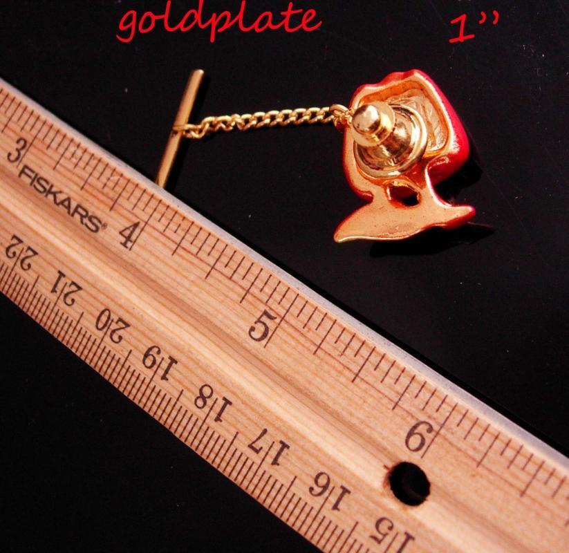 Red Apple Tie Tack / Snow White Poison prop / Teacher gift / chef novelty item / Shirt Accessory mans jewelry / healthy lifestyle