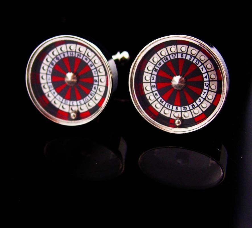 Roulette Wheel Cufflinks / It SPINS / Casino Cufflinks / Vintage Gamber gift / Mechanical vintage silver cufflinks / Lucky Number