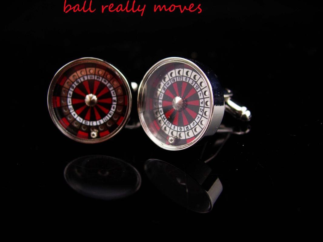 Roulette Wheel Cufflinks / It SPINS / Casino Cufflinks / Vintage Gamber gift / Mechanical vintage silver cufflinks / Lucky Number