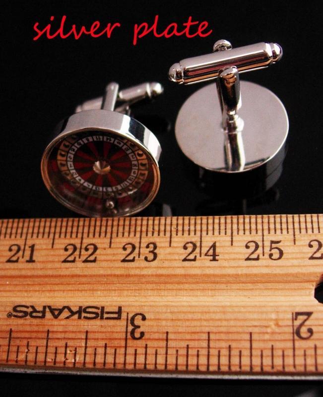 Roulette Wheel Cufflinks / It SPINS / Casino Cufflinks / Vintage Gamber gift / Mechanical vintage silver cufflinks / Lucky Number