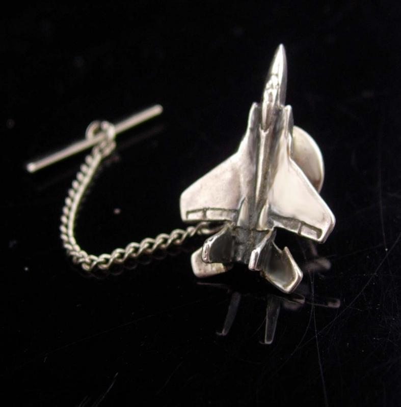 Vintage f16 Jet Tie Tack / Airplane / Aerospace / Air Force Pilot gift / silver jet Pin / Fathers Day / aeronautical engineer graduation