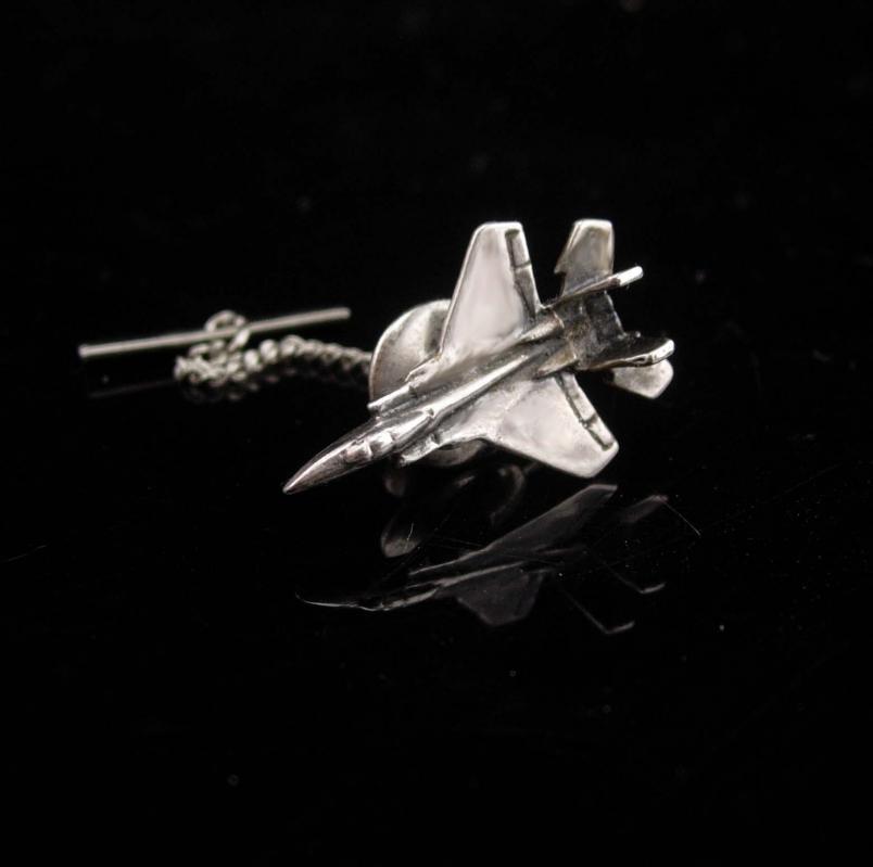 Vintage f16 Jet Tie Tack / Airplane / Aerospace / Air Force Pilot gift / silver jet Pin / Fathers Day / aeronautical engineer graduation