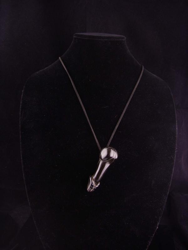 Male Figural Pendant / phallic necklace / Vintage Banded Agate / Talisman / Gay Interest / erotic figural / Phallus Bachelorette mature