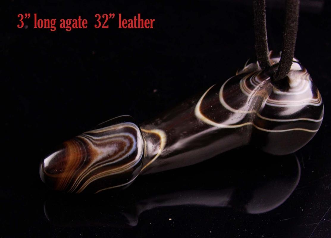 Male Figural Pendant / phallic necklace / Vintage Banded Agate / Talisman / Gay Interest / erotic figural / Phallus Bachelorette mature