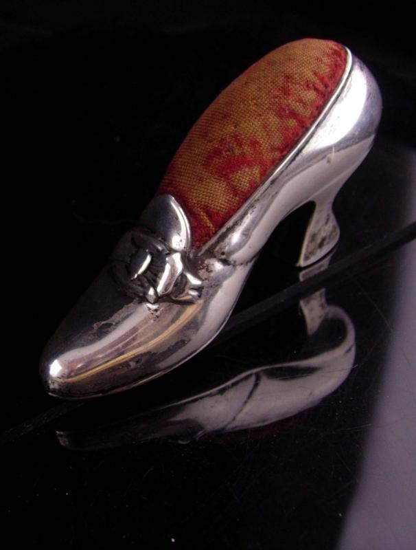Antique Gorham Sterling Silver Shoe / vintage Pin Cushion / Birthday gift / anniversary / gift for mom / mothers day / New baby boy