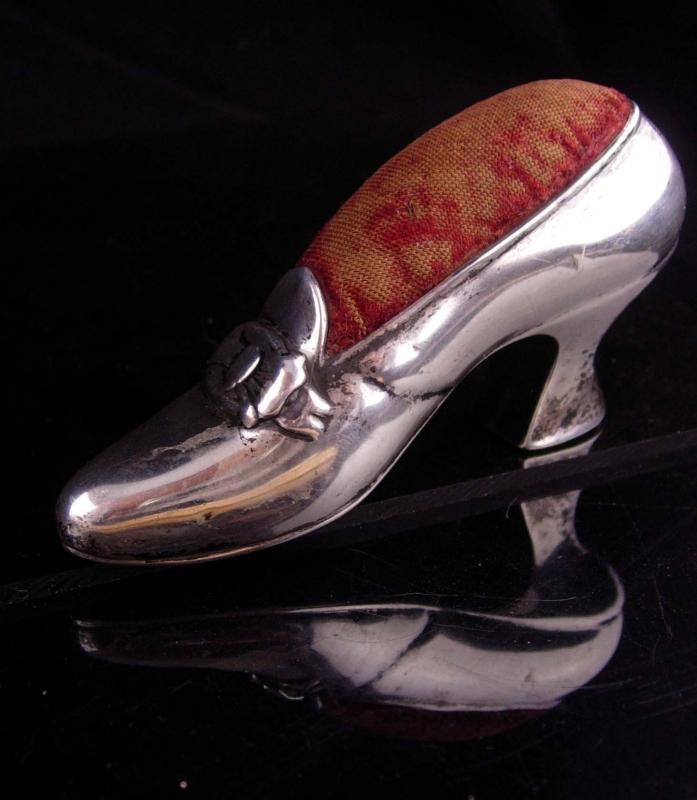 Antique Gorham Sterling Silver Shoe / vintage Pin Cushion / Birthday gift / anniversary / gift for mom / mothers day / New baby boy