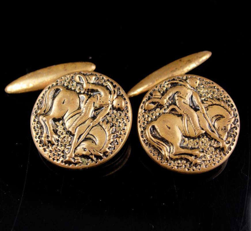 Victorian Cowboy Cufflinks / Horse set / Equestrian gift / Western Wedding / rodeo cowboy / bucking bronco set