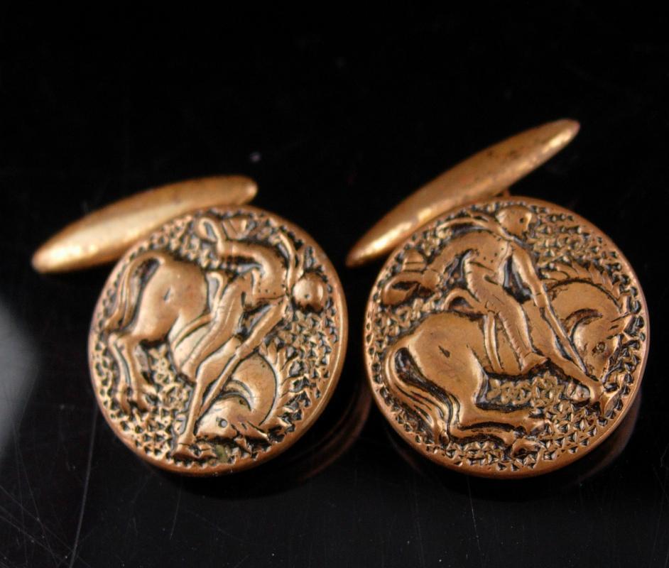Victorian Cowboy Cufflinks / Horse set / Equestrian gift / Western Wedding / rodeo cowboy / bucking bronco set