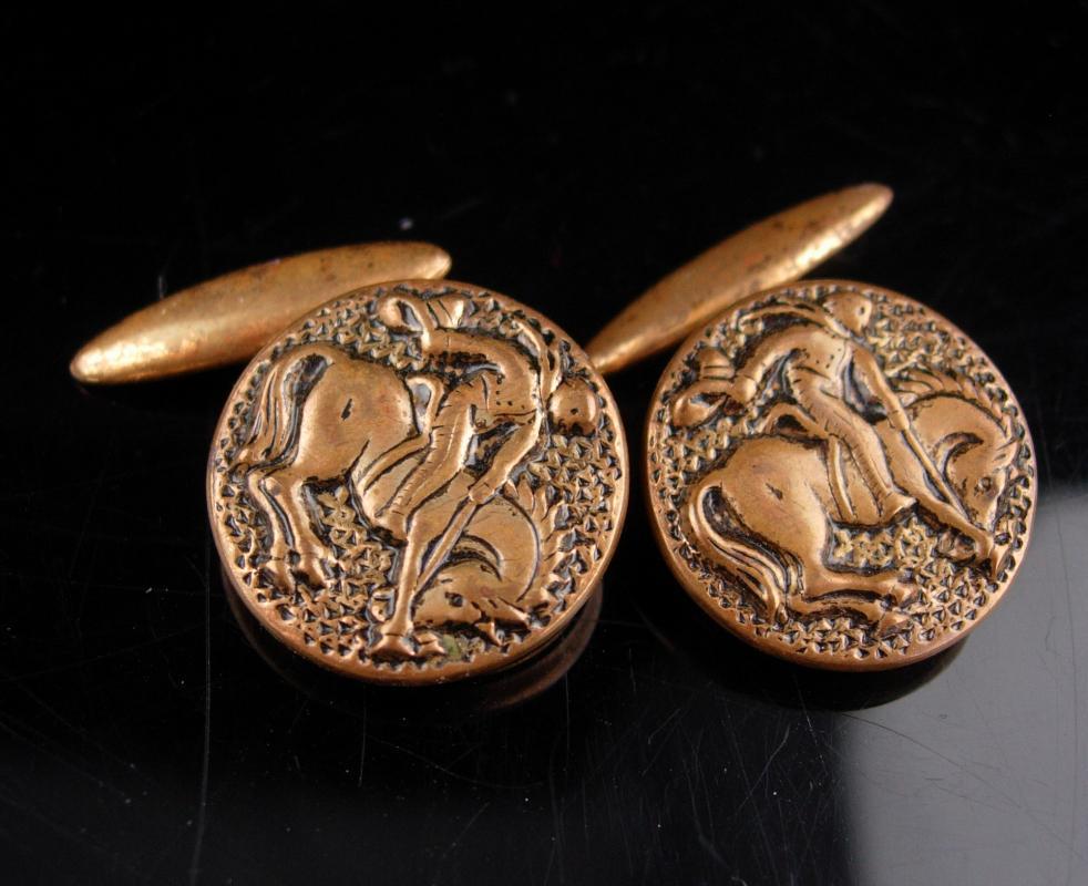 Victorian Cowboy Cufflinks / Horse set / Equestrian gift / Western Wedding / rodeo cowboy / bucking bronco set